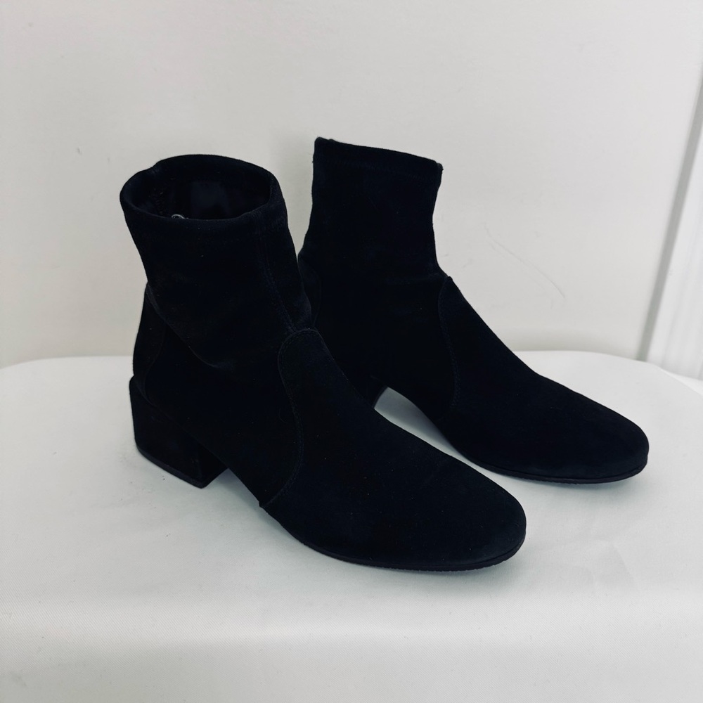 Stuart Weitzman Black Suede Ankle Boots